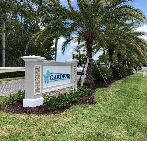 gardens of parrish entrance sign road